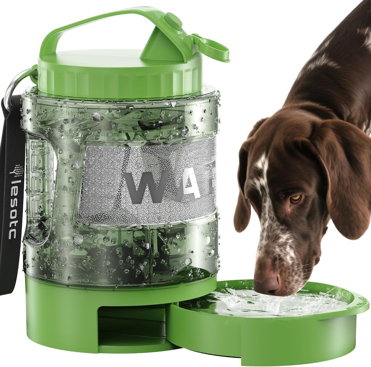 77oz Dog Travel Water Bottle with Bowl — Leak Proof
