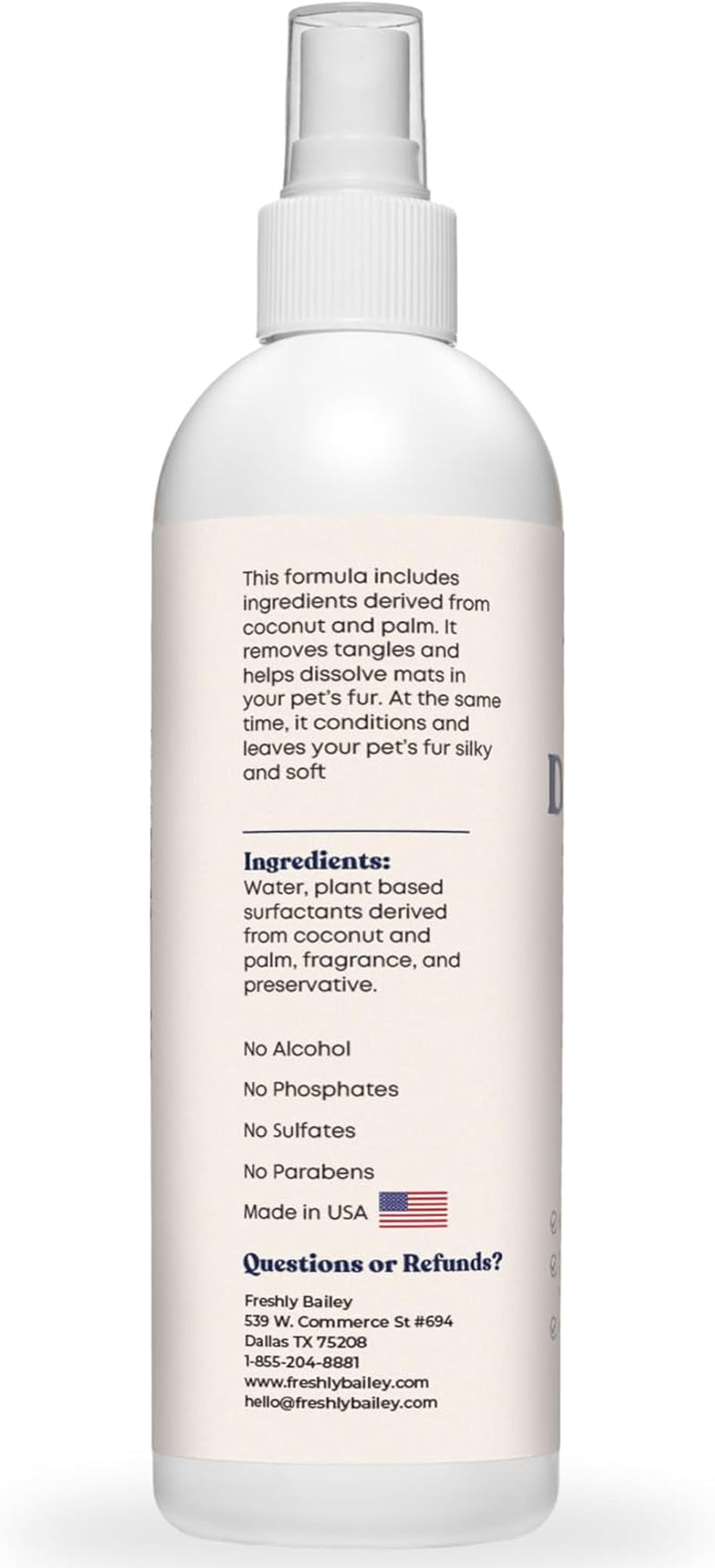 Cat Detangling Spray Leave In Conditioner for Soft Shiny Coats 16oz