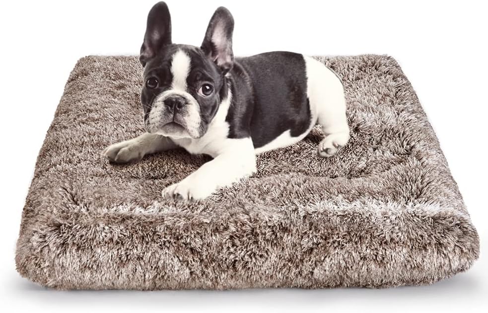 Plush Dog Crate Bed Pad — Washable, Anti-Slip, 24x18