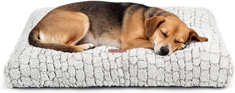 Plush Dog Crate Bed Pad — Washable, Anti-Slip, 24x18