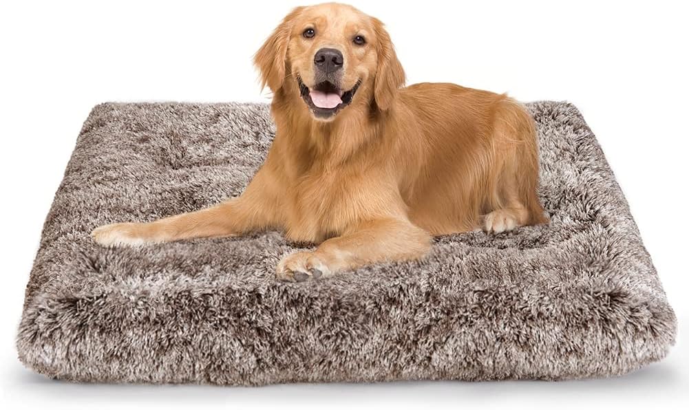 Plush Dog Crate Bed Pad — Washable, Anti-Slip, 24x18