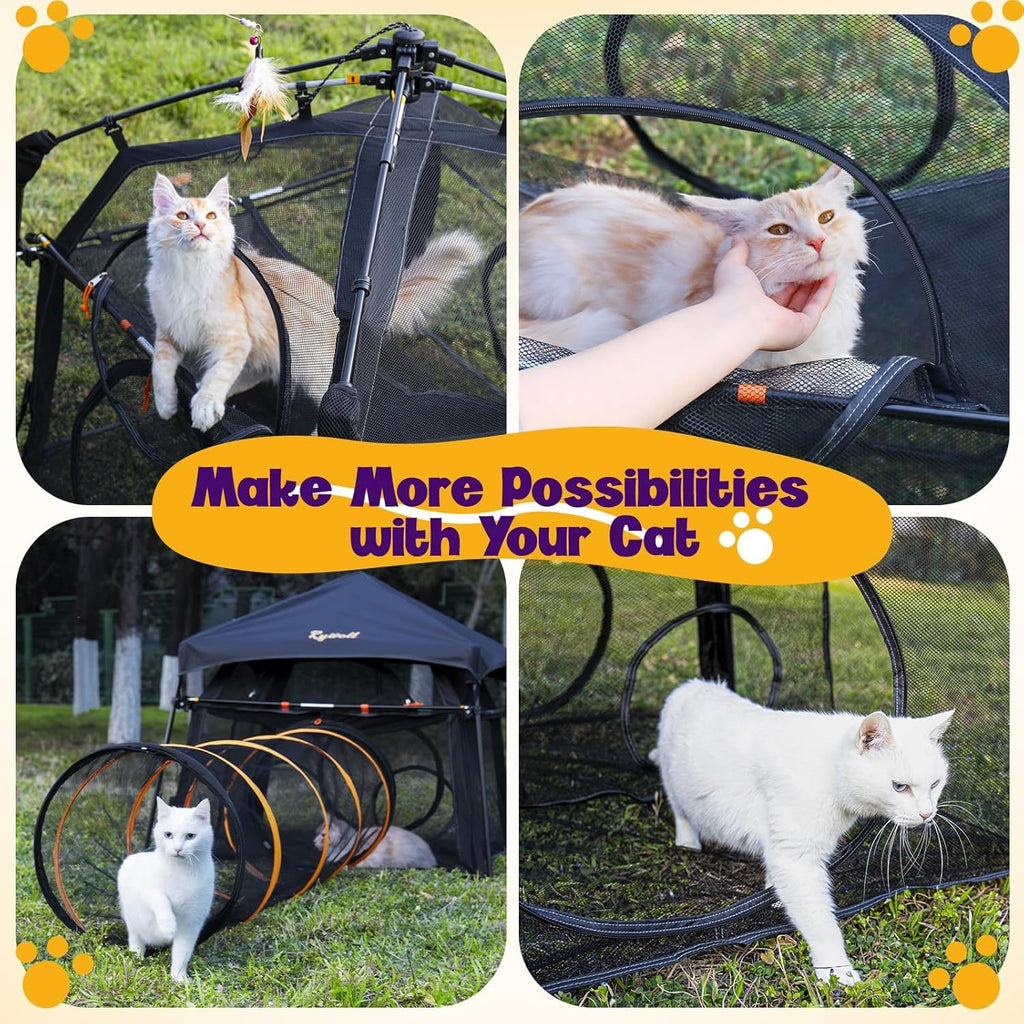 Extra Large Outdoor Catio — Foldable 2-Tier Enclosure & Playpen