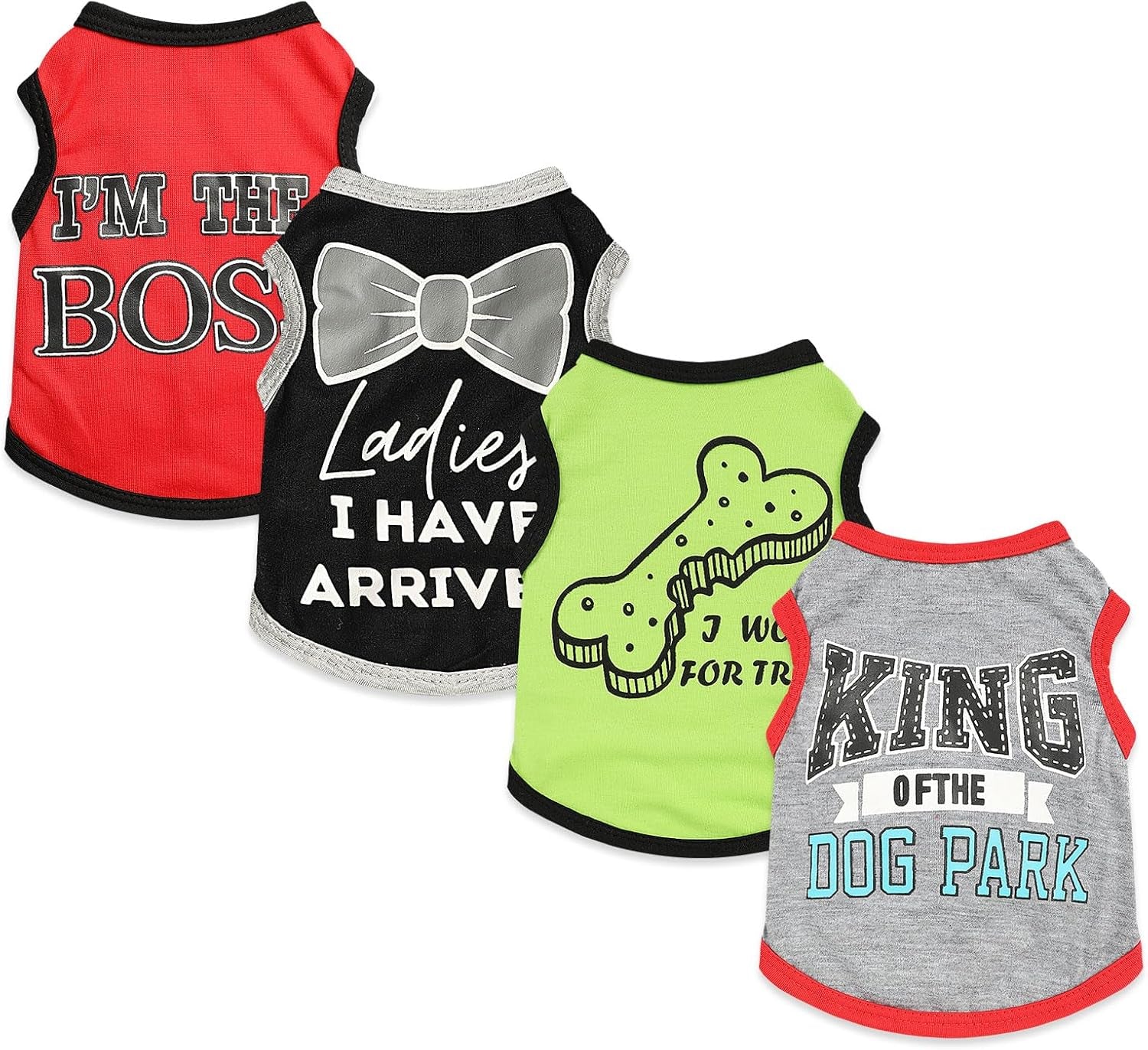 Small Dog Shirts 4-Pack — Cute Clothes for Tiny Breeds