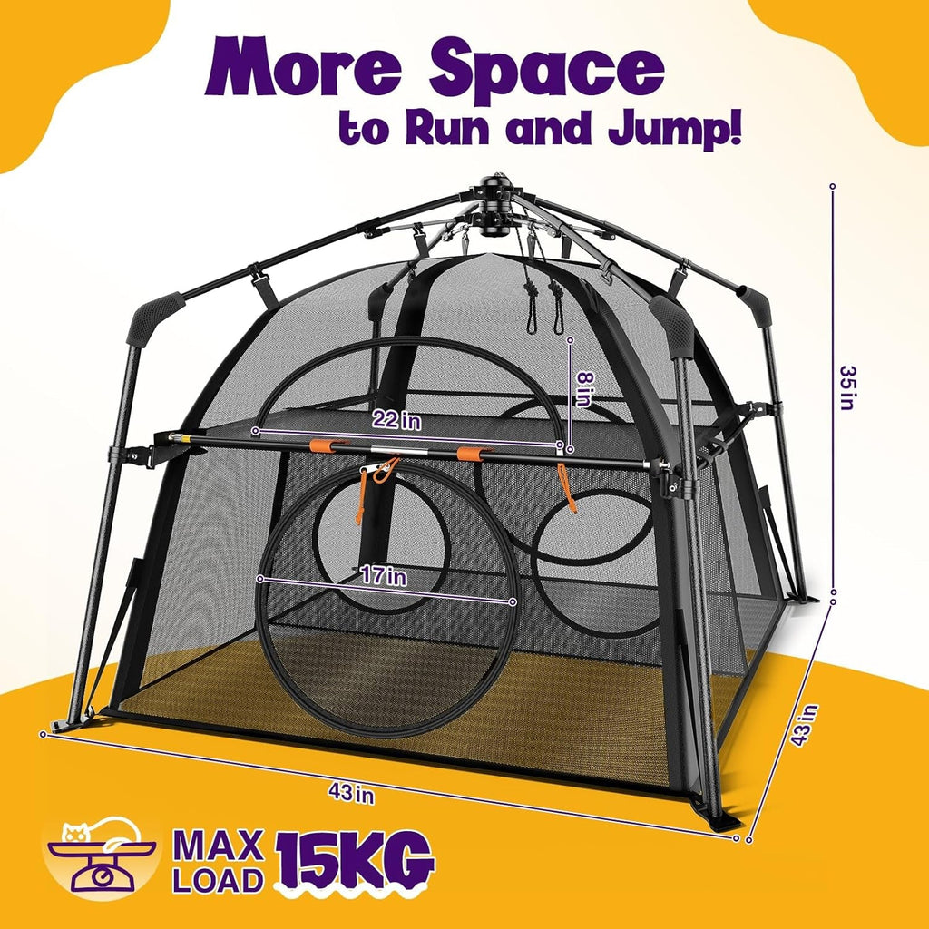 Extra Large Outdoor Catio — Foldable 2-Tier Enclosure & Playpen