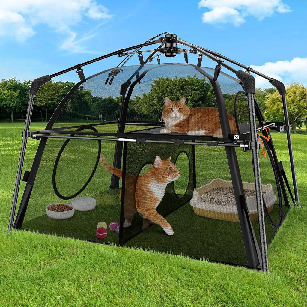 Extra Large Outdoor Catio — Foldable 2-Tier Enclosure & Playpen