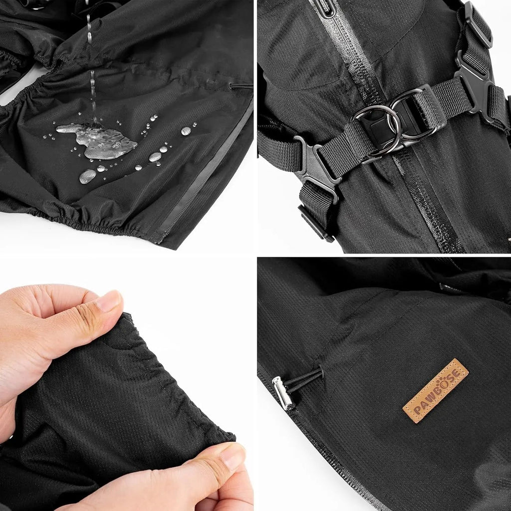 Waterproof Dog Raincoat with Harness Reflective