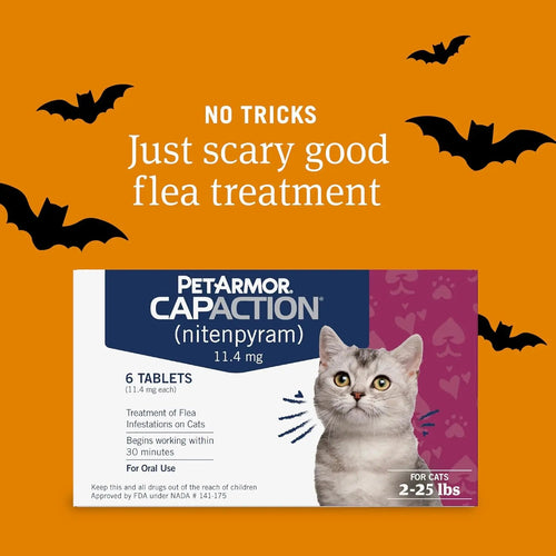 CAPACTION Oral Flea Tablets for Cats 2–25 lbs — 6 Doses