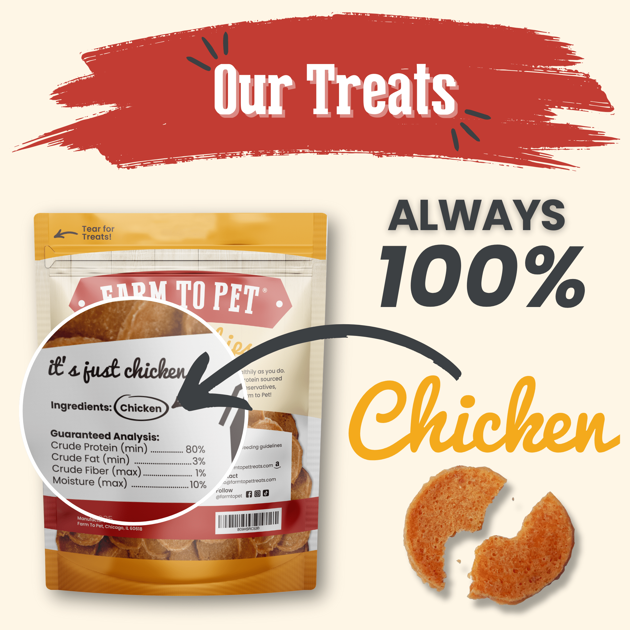 Farm to Pet Chicken Chips — All-Natural Single-Ingredient Dog Treats