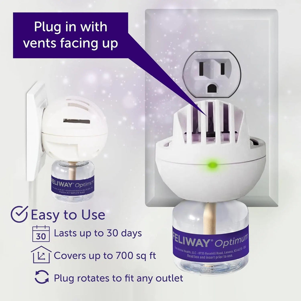 Feliway Optimum Cat Calming Diffuser — 30-Day Starter Kit