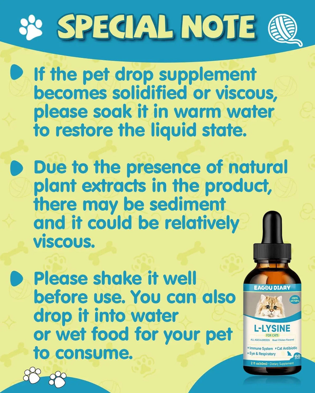 L-Lysine Drops for Cats — Immune & Respiratory Support, 2oz