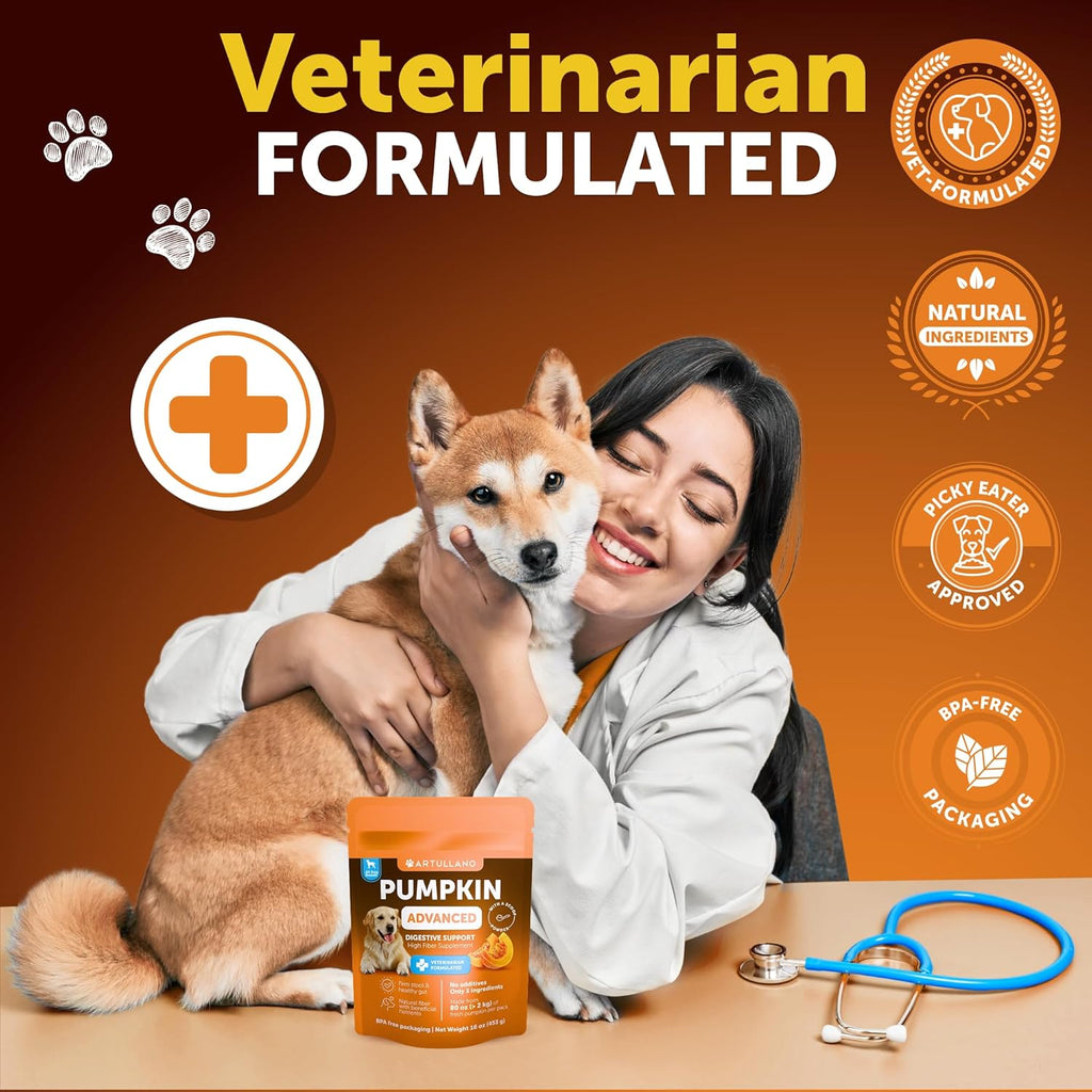 Pumpkin Fiber Supplement for Dogs — Digestion Support, 16oz