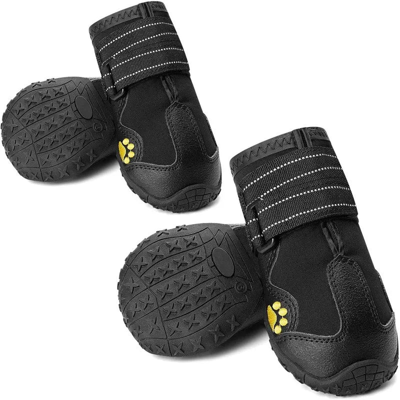 Waterproof Dog Boots 4-Pack — Anti-Slip, Medium/Large