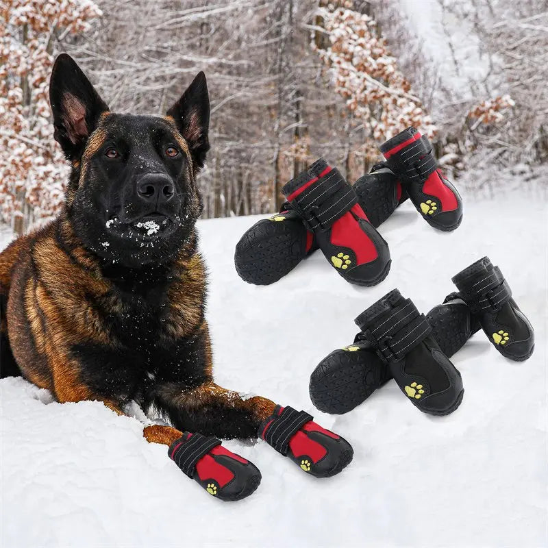 Waterproof Dog Boots 4-Pack — Anti-Slip, Medium/Large