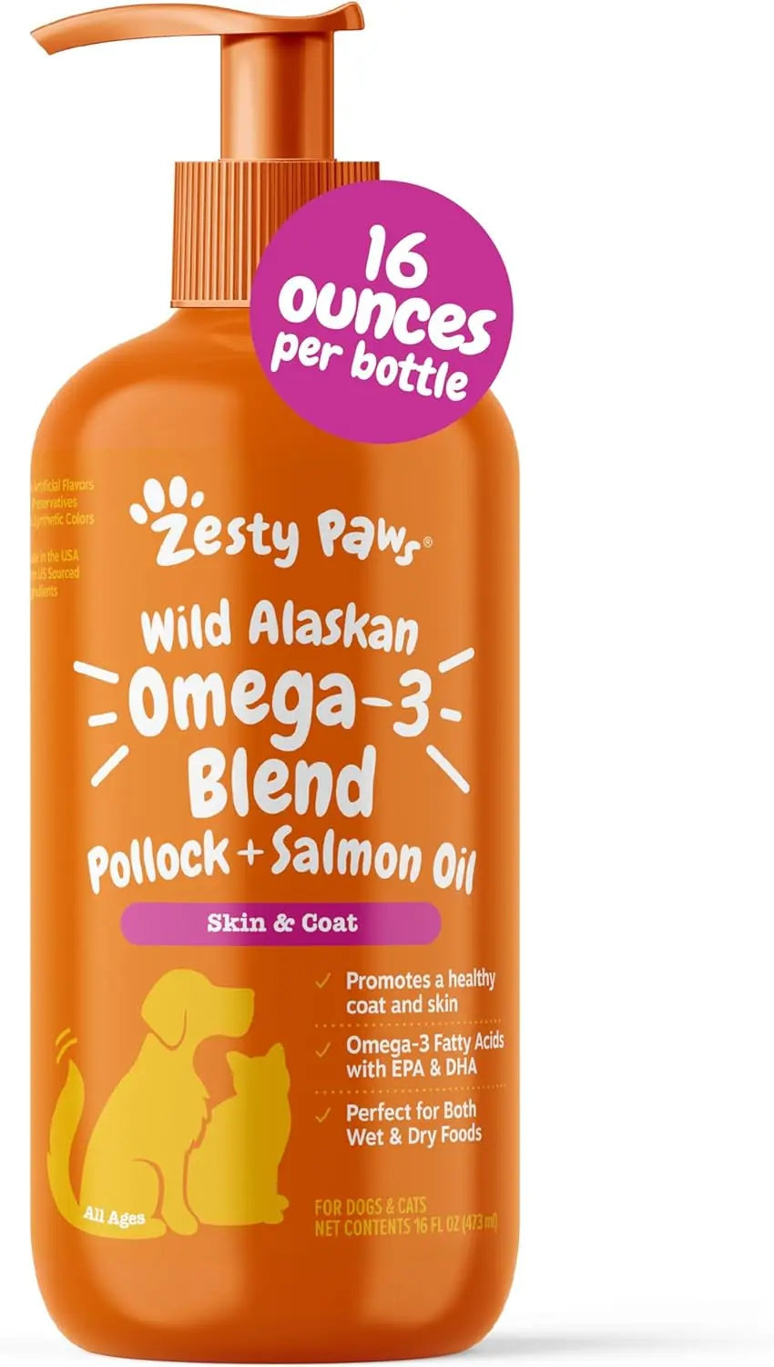 Zesty Paws Wild Alaskan Omega-3 Oil 8.5 oz — Skin & Coat