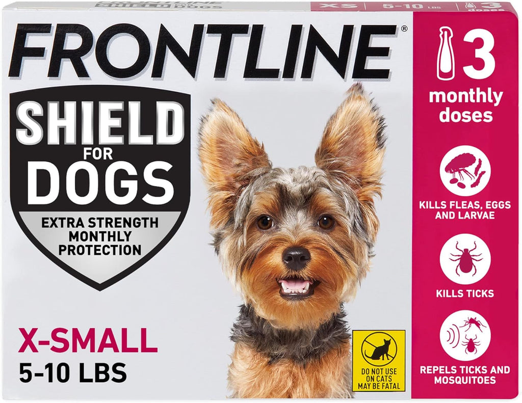 Frontline Shield Flea & Tick — X-Small Dogs 5-10 lbs, 3 Doses