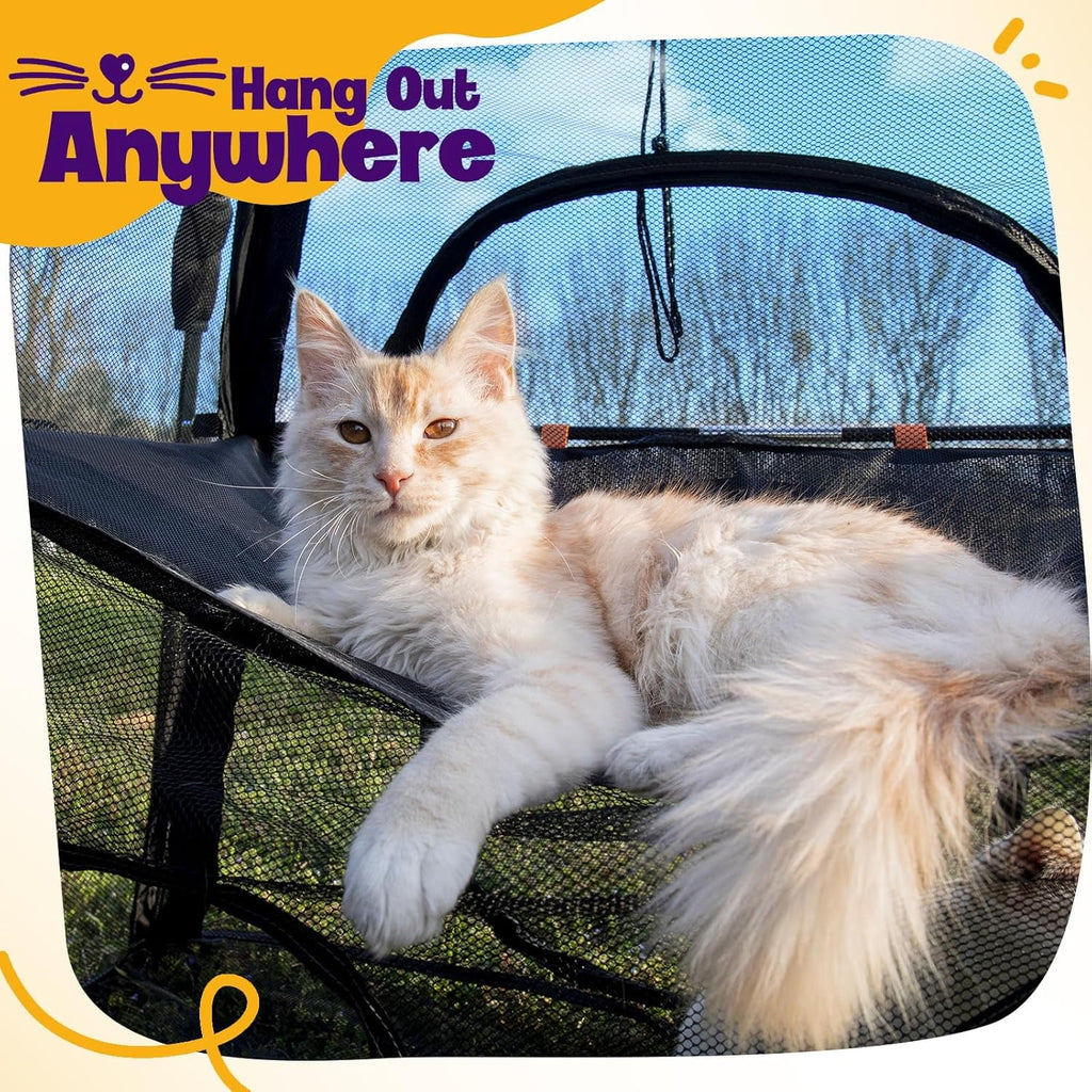 Extra Large Outdoor Catio — Foldable 2-Tier Enclosure & Playpen