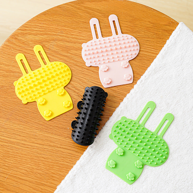 Self-Cleaning Wall Corner Cat Scratcher & Grooming Brush