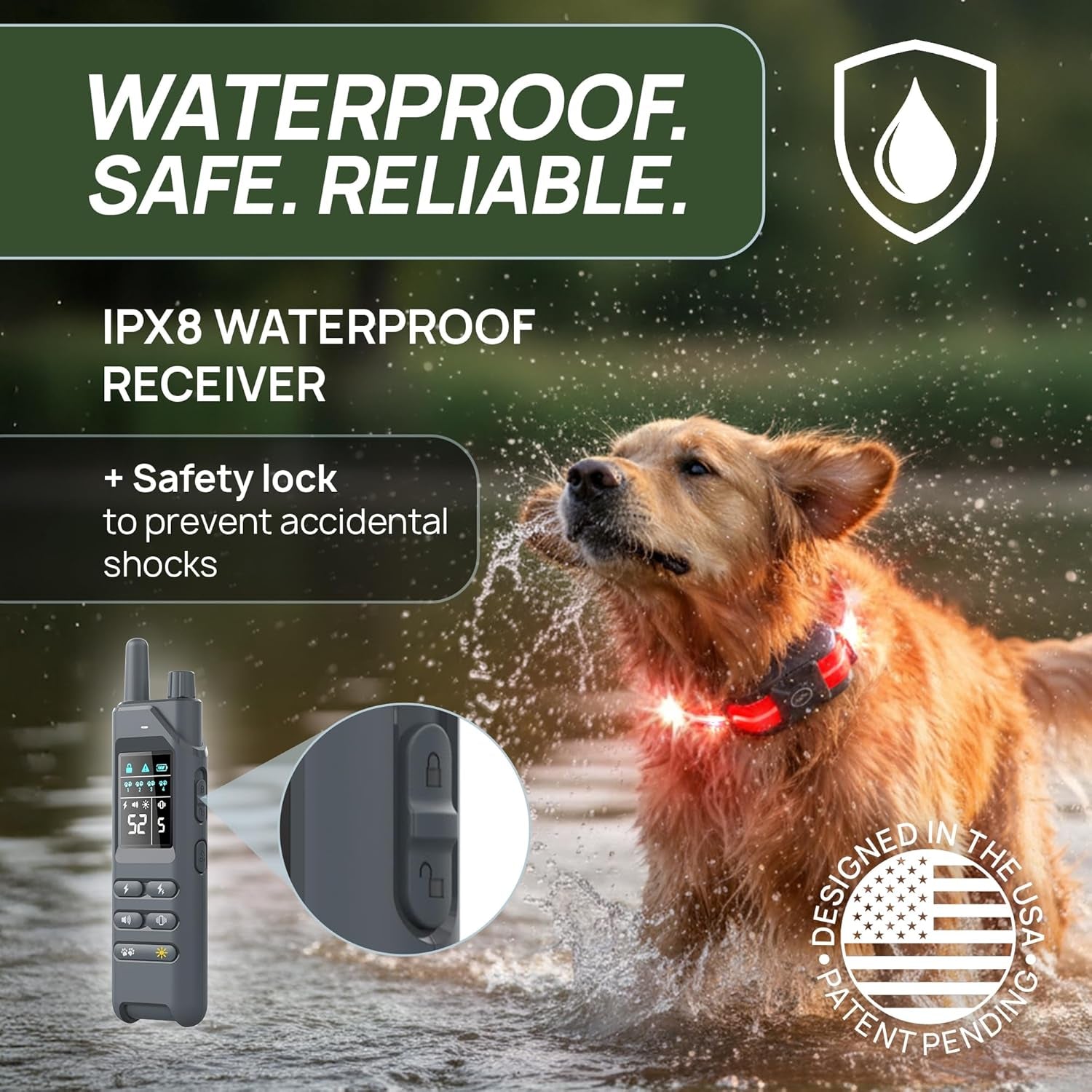 Dog Training Collar for 2 Dogs — 360° LED, 4200FT Range