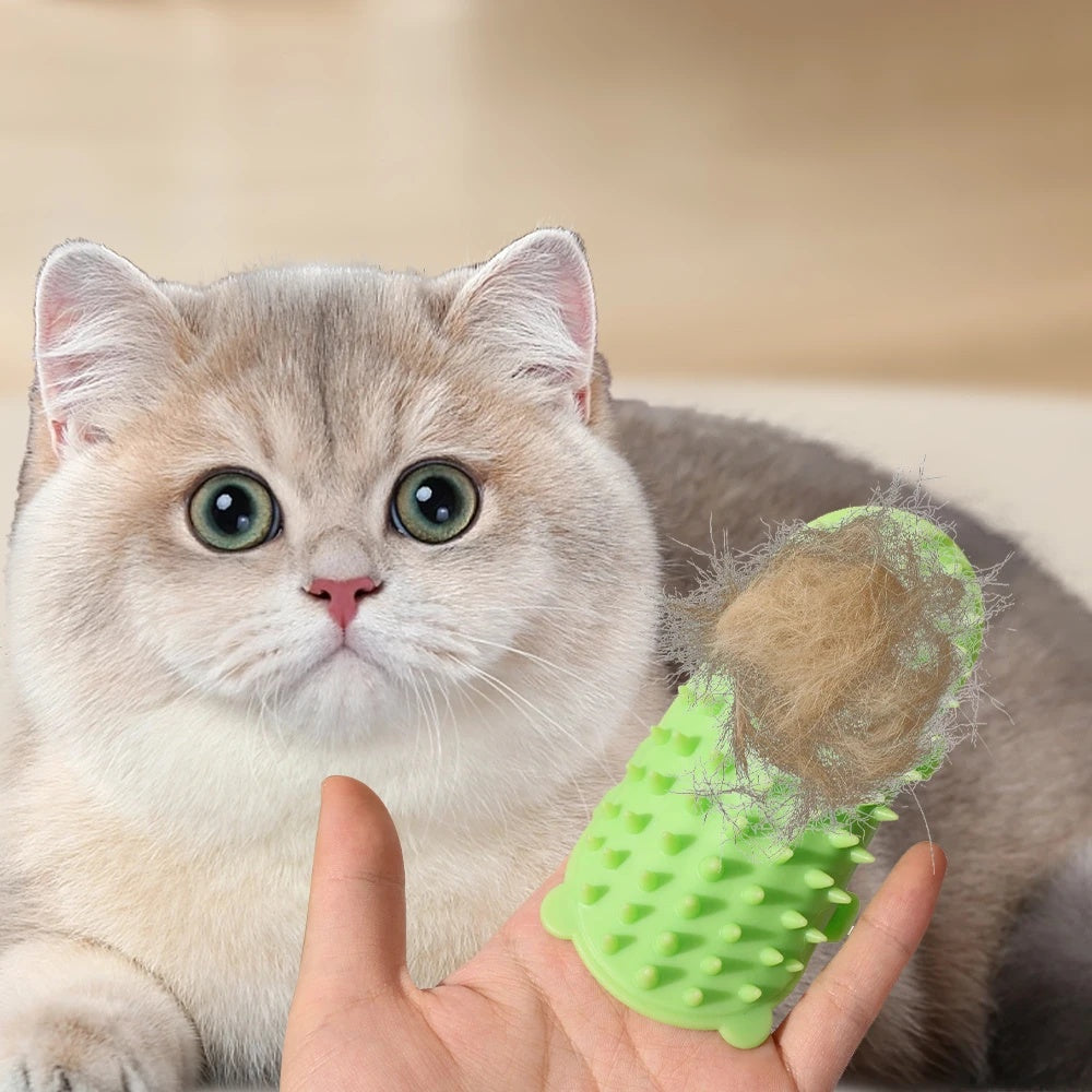 Self-Cleaning Wall Corner Cat Scratcher & Grooming Brush