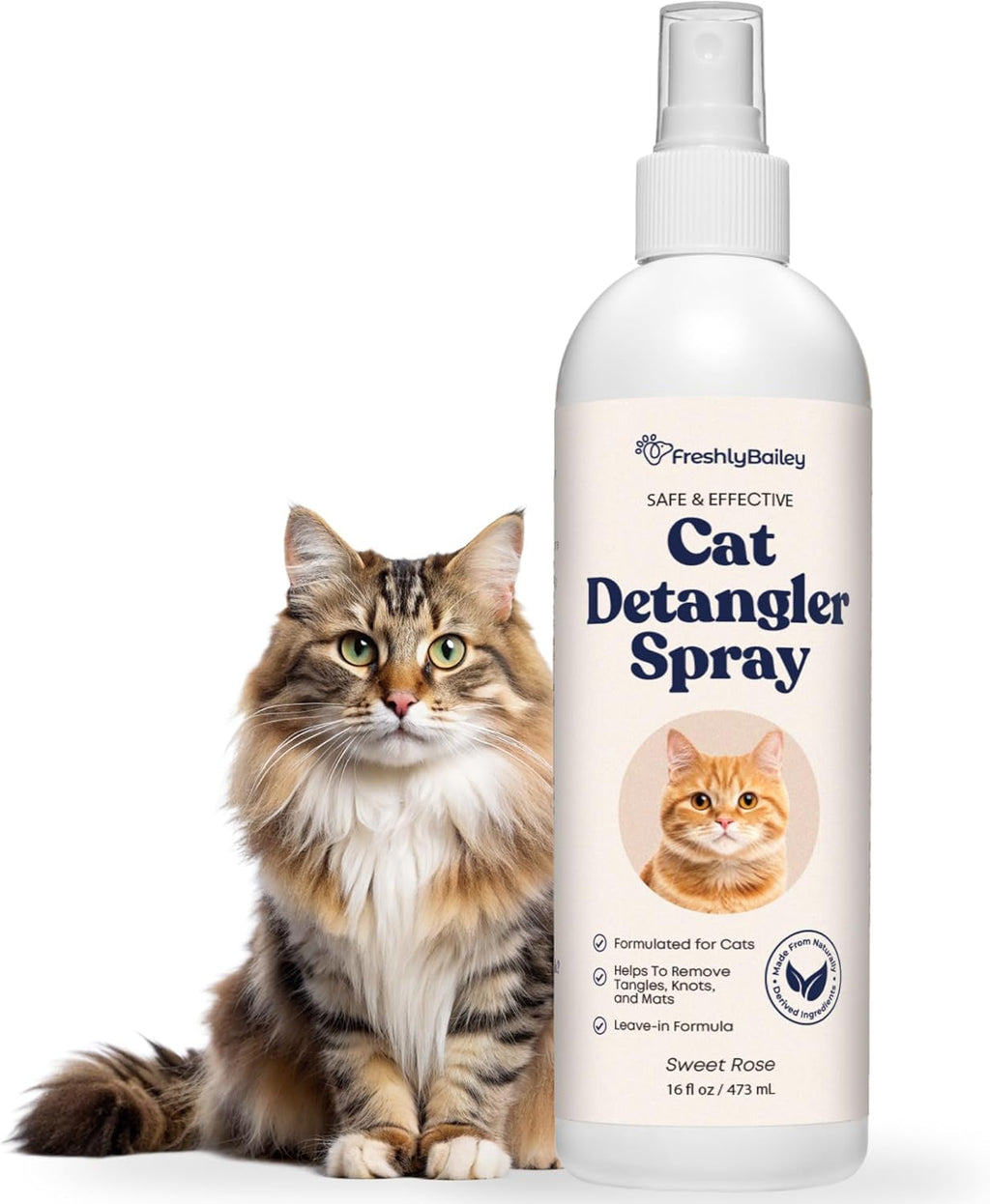 Cat Detangling Spray Leave In Conditioner for Soft Shiny Coats 16oz