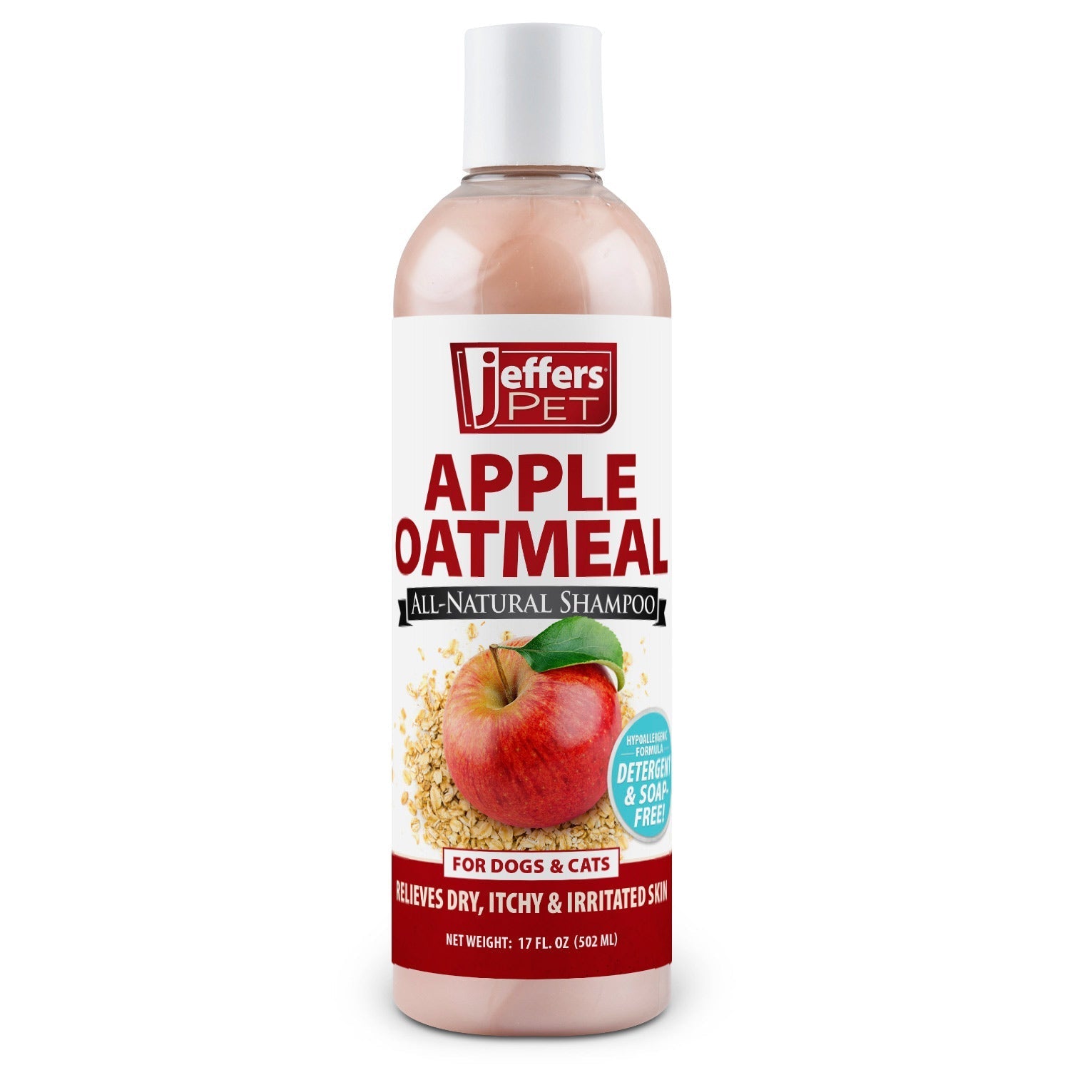 Apple Oatmeal All-Natural Hypoallergenic Dry Skin Shampoo for Dogs and Cats