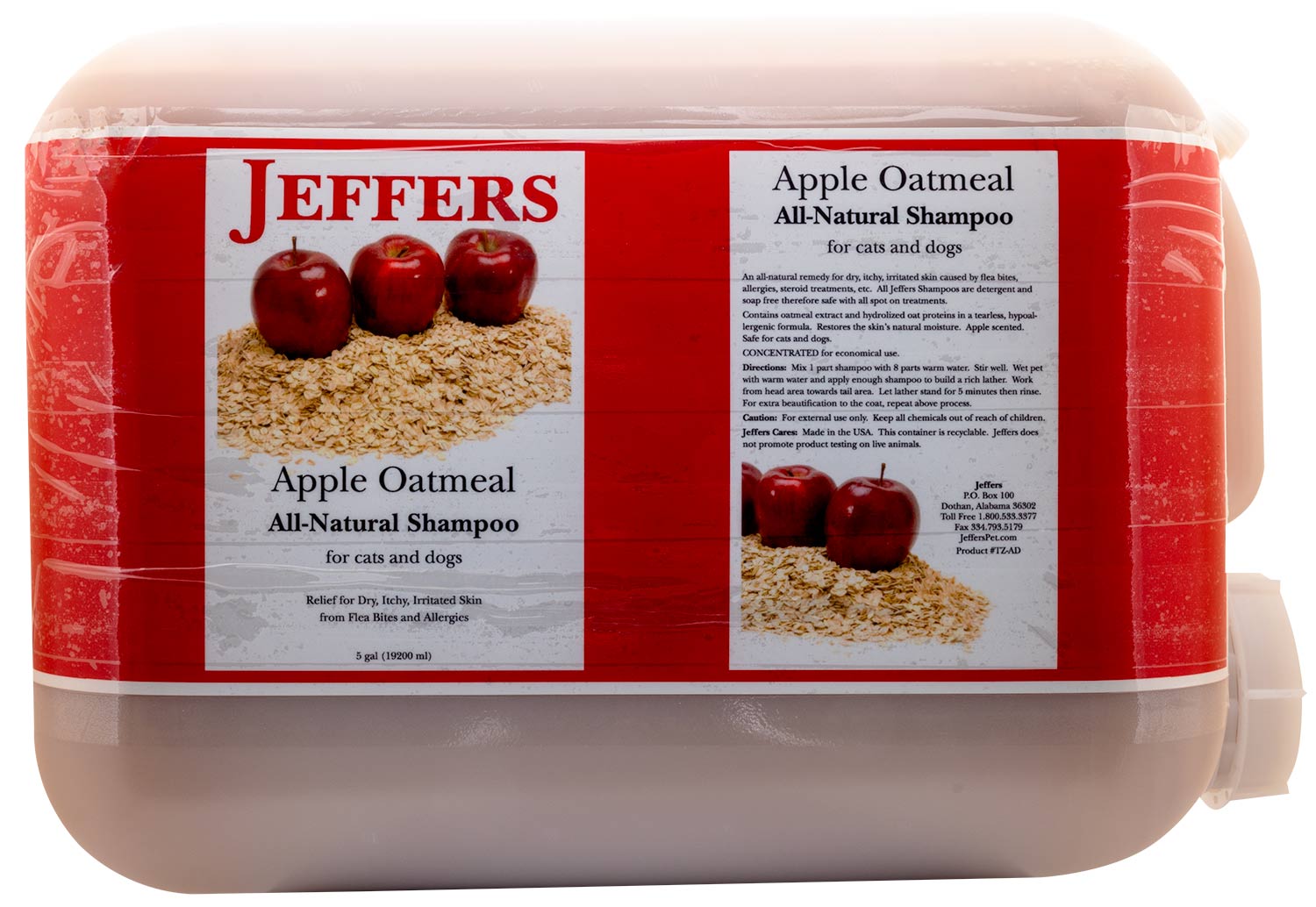 Apple Oatmeal All-Natural Hypoallergenic Dry Skin Shampoo for Dogs and Cats